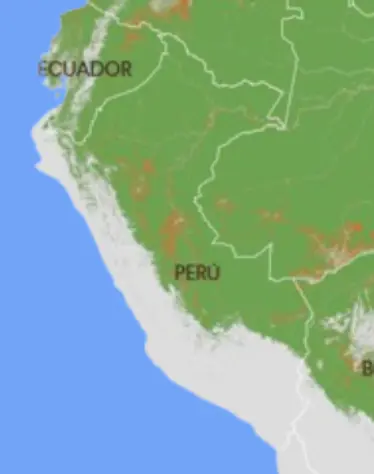 Un foto de la mapa de deforestación en Perú
